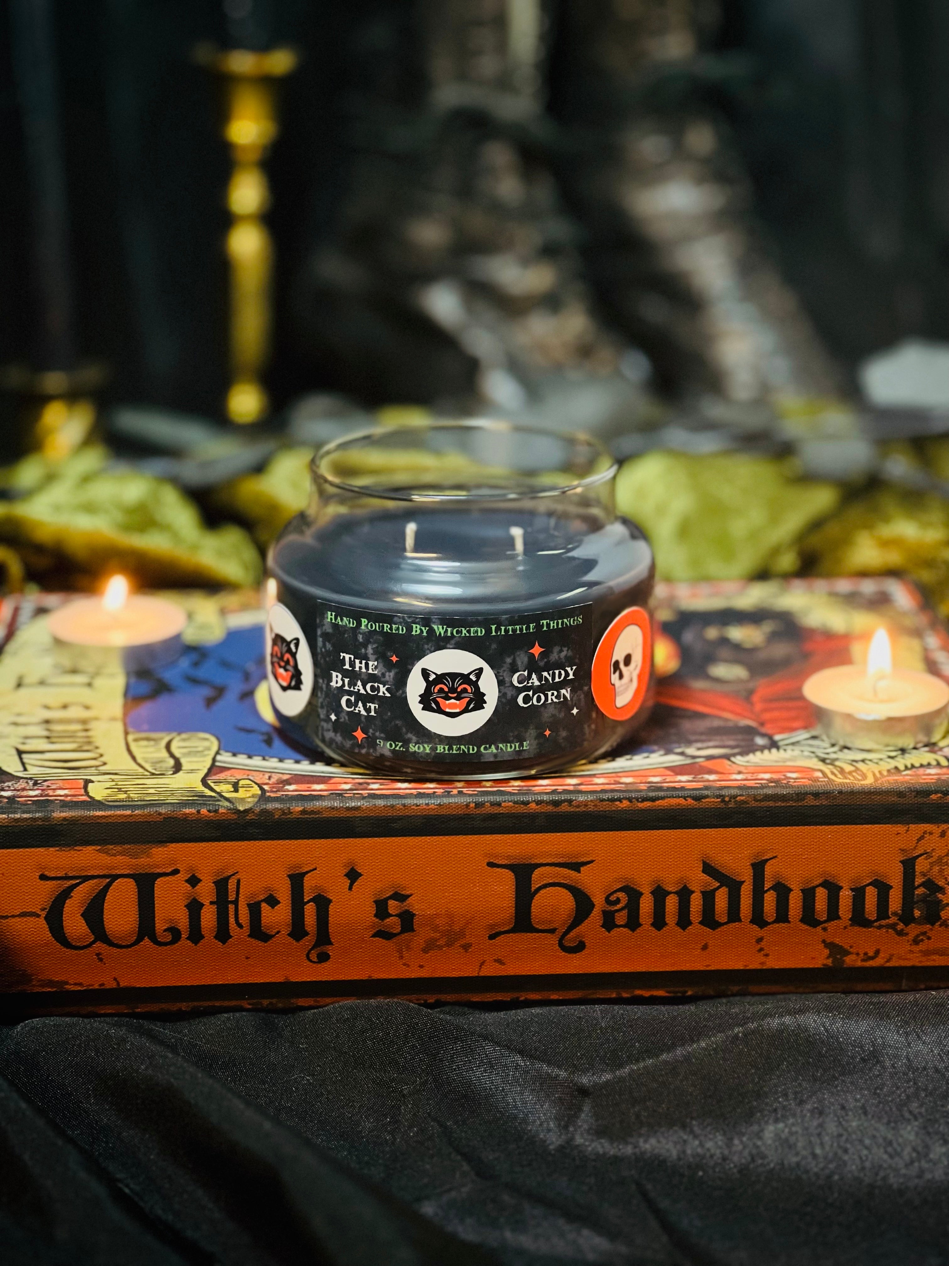 9 oz The Black Cat - Candy Corn Double Cotton Wick Candle